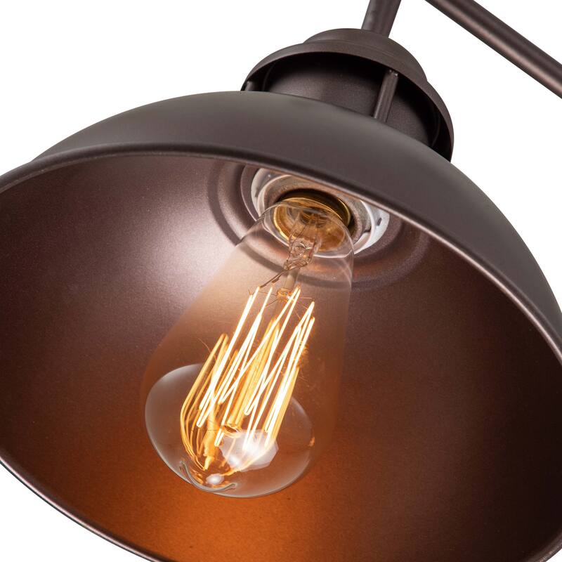 3-Light Modern Industrial Metal Linear Dome Island Pendant Light for Kitchen Island, Pool Table, Dining Room