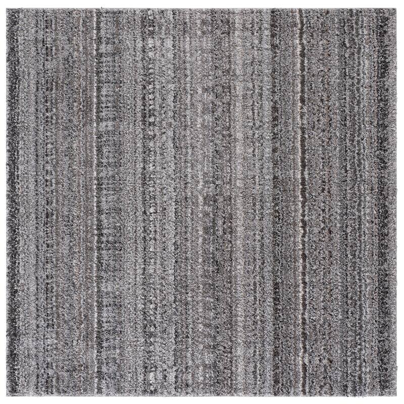 SAFAVIEH Everett Shag Dida 1-inch Thick Rug - 6'7" Square - Grey/Beige