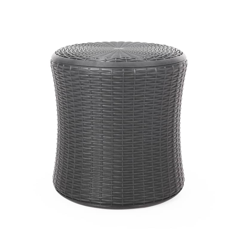 Simone Faux Wicker Storage Side Table by Christopher Knight Home