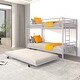 preview thumbnail 68 of 71, Twin over Twin Elegance Clean-Lined Bunk Bed, Heavy Duty Metal Structure Bunk Bed Frame Steel Slat Support(No Box Spring Needed)