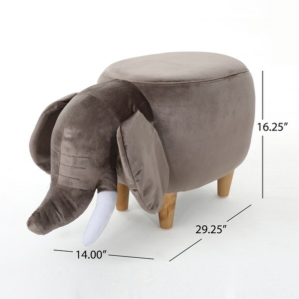 Rosie Velvet Elephant Ottoman by Christopher Knight Home - Bed