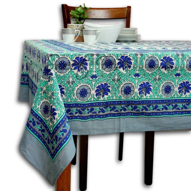 Cotton Floral Tablecloth Rectangle Dining Linen Collection