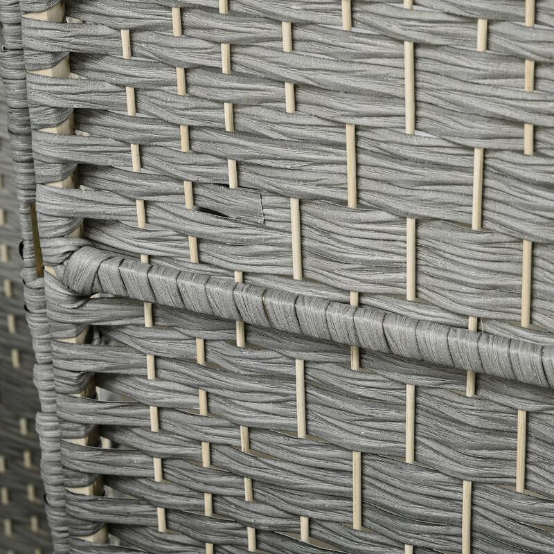 HOMCOM 6 Panel Room Divider, 6' Tall Folding Privacy Screen, Hand-Woven Freestanding Wall Partition