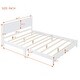 preview thumbnail 3 of 16, Retro Style Full Size Wooden Platform Bed Frame and Rectangular Headboard