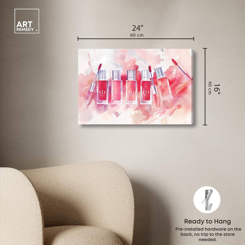 Lip Gloss Splash Canvas by Art Remedy, Gallery Wrapped