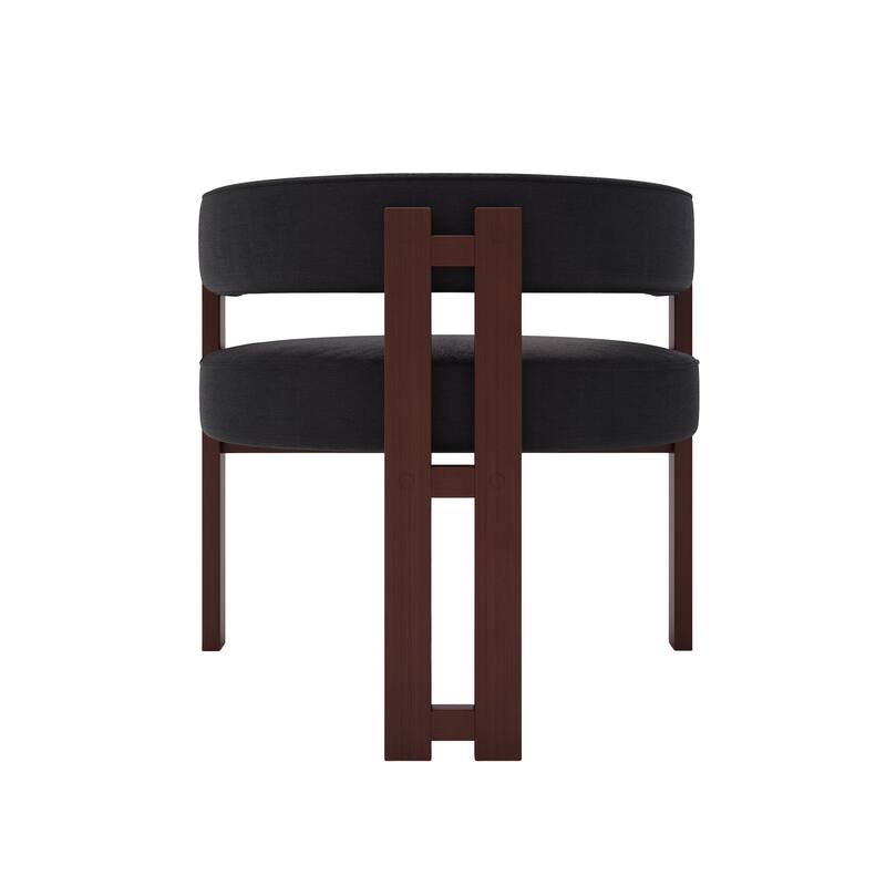 Set of 2 Modern Accent Chair Teddy Upholstered Armchair with Open Back 3 Legs Barrel Dining Chair Comfy Side Chair