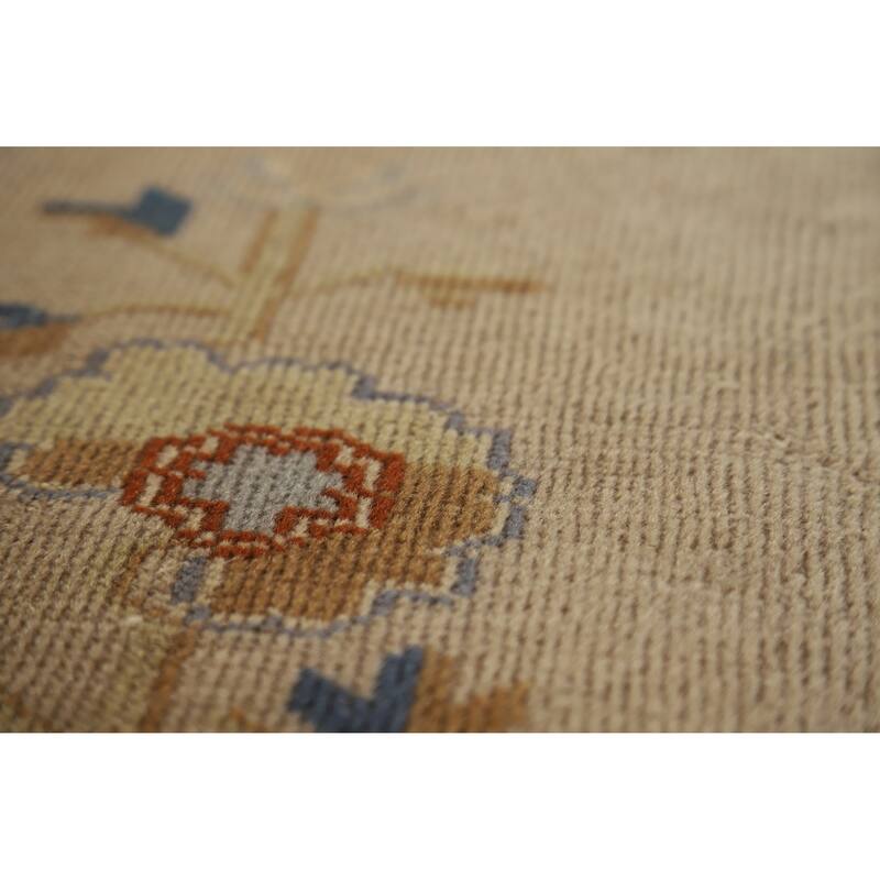 Hand Knotted Oriental 100% Wool Carpet Traditional Medallion Brown Art Deco Area Rug - 11' 1'' X 8' 7''