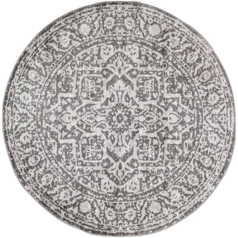 Livabliss Abbas Navy/Gray Vintage Traditional Area Rug