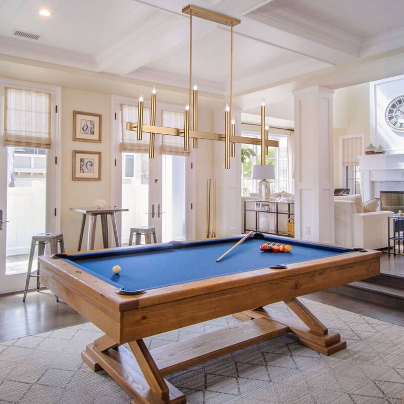 56.7'' 8-Light Linear Chandelier Kitchen Island Pendant