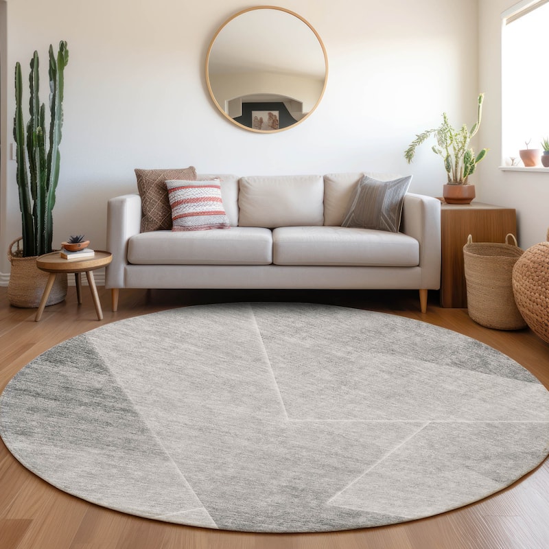 Machine Washable Indoor/ Outdoor Chantille Contemporary Abstract Rug