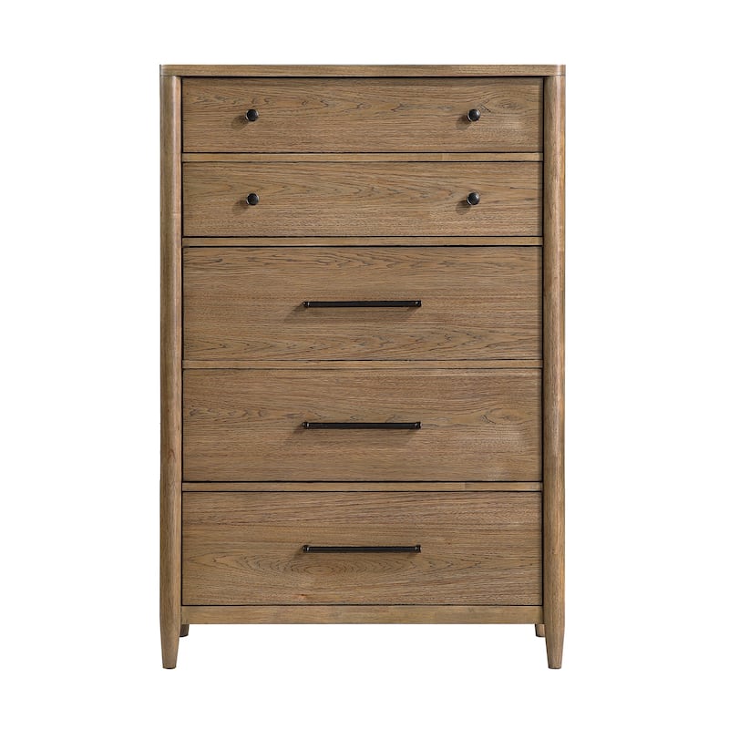 Brown Finish Bedroom Furniture Set Bed Chest Nightstand