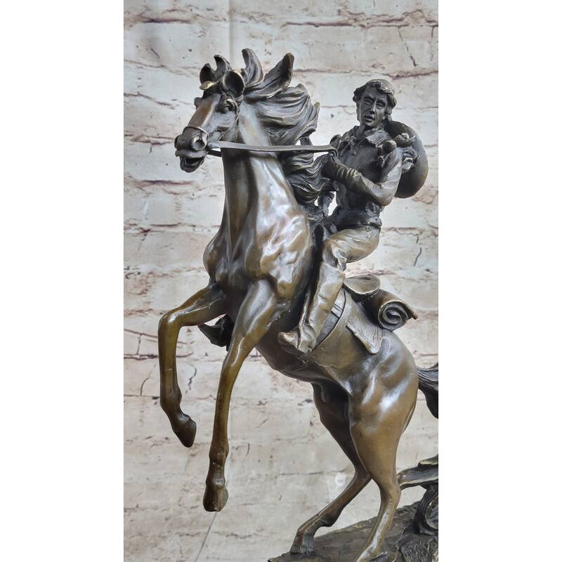 Large Original American Cowboy With Gun Sheriff Outlaw Western Art Bronze Statue
