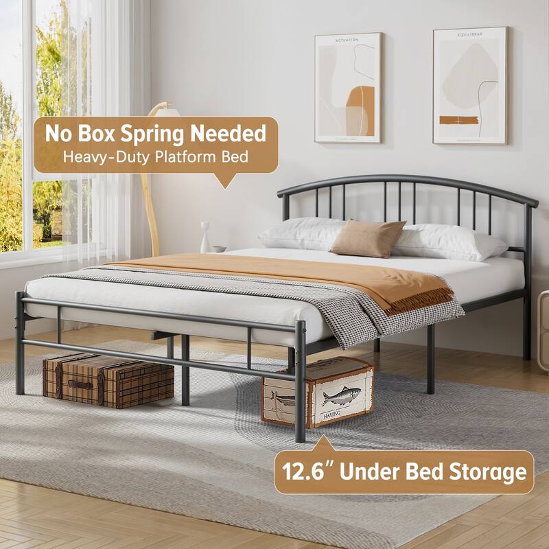 VECELO 3 Piece Bedroom Set Platform Bed Frame and Nightstands Set of 2