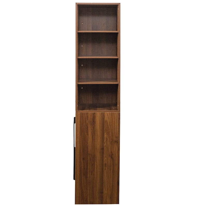 70.87" Tall Kitchen Pantry Cabinet with 4-Tier Side Shelf and 2 Drawers