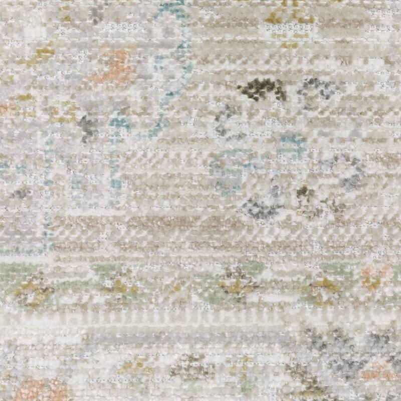 Calliope Textural Distressed Traditional Beige/ Blue Area Rug