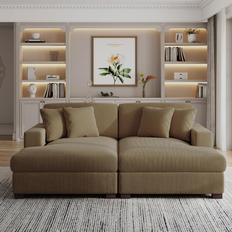 Oversized Modular Sectional Sofa Set with Pillows for Living Room