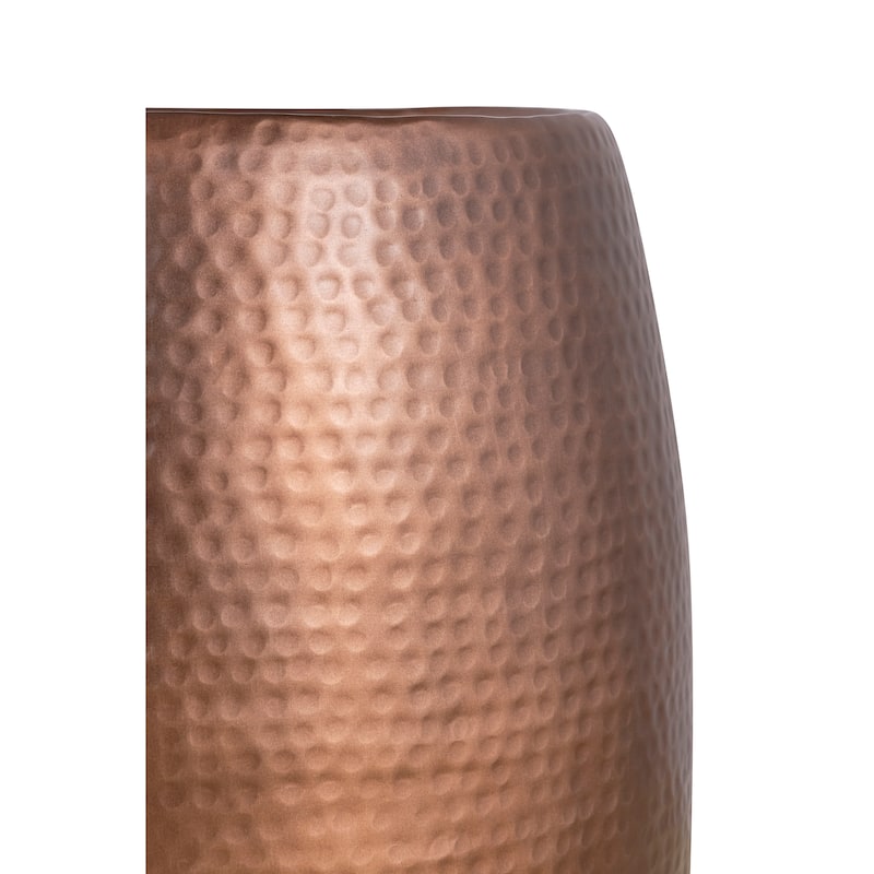 ET501 Modern Contemporary Aluminum material 21" Height End Table, Side Table with Glossy Hand Hammered Design Antique