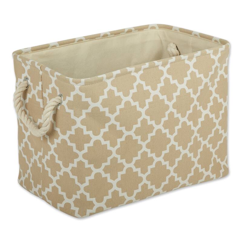 DII Lattice Decorative Storage Bin - Medium - Vintage Linen