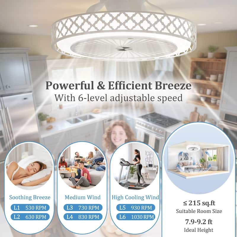 Gymax Ceiling Fan w/ Lights & Remote 3000-6500K Modern Flush Mount LED