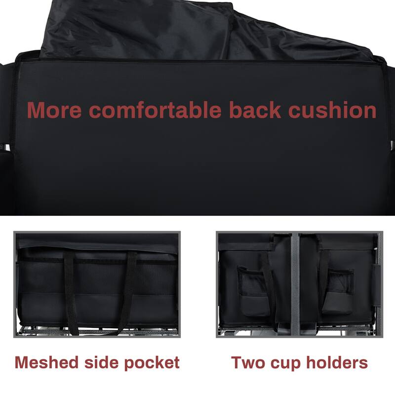 3-in-1 Heavy-Duty Folding Wagon Cart with Bench Seat & Storage, patent protection-Includes 1 ice pack, 500lbs, 180L Capacity