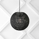 preview thumbnail 37 of 39, Campana 1-Light Bohemian Modern Woven Rattan/Iron LED Pendant, by JONATHAN Y