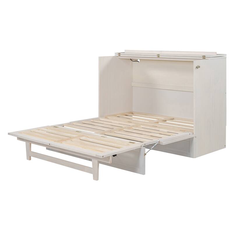 Modern Murphy Bed with Large Storage Drawers and USB Ports
