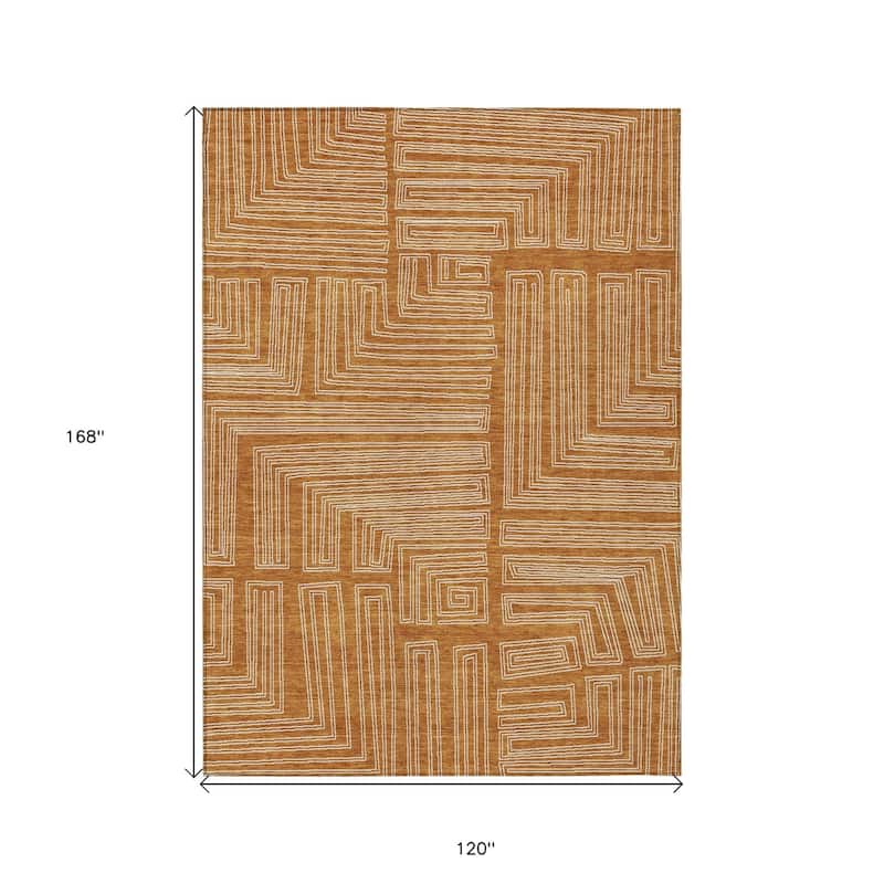 HomeRoots Geometric Transitional Rectangle Outdoor Rug
