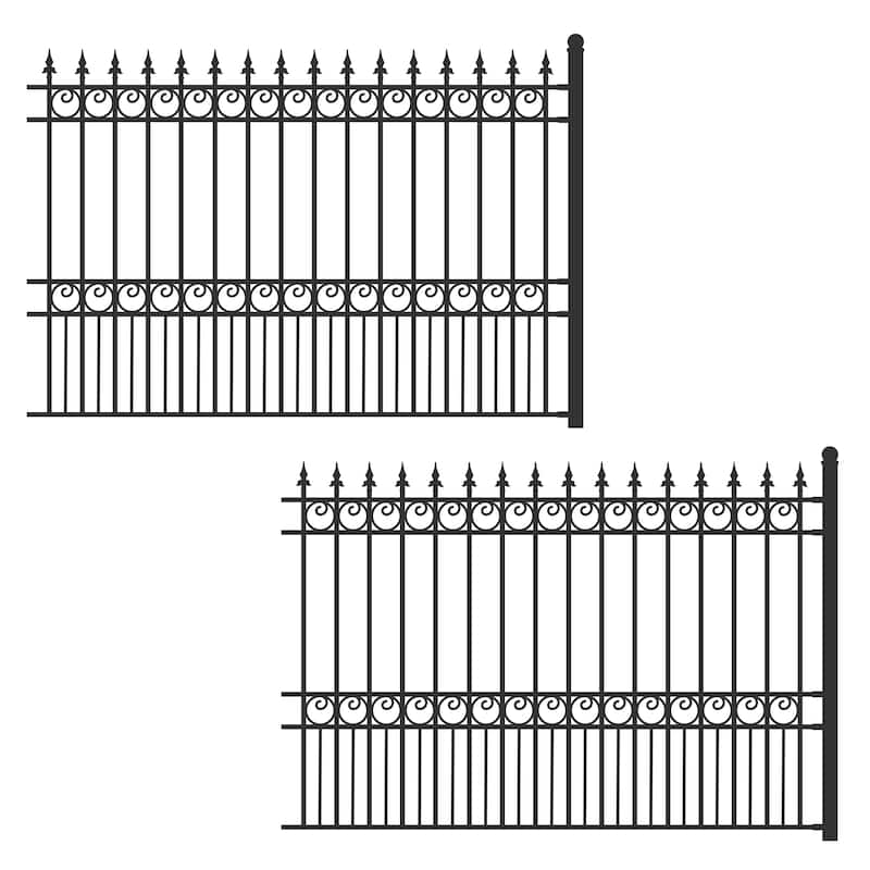 ALEKO London Style Garden Yard Steel Fence 8' x 5' Set of 2