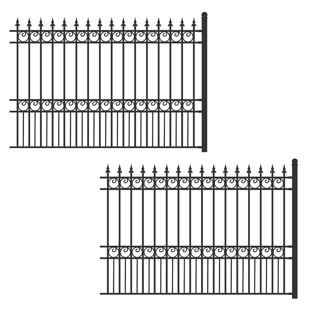 ALEKO London Style Garden Yard Steel Fence 8' x 5' Set of 2