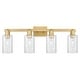 preview thumbnail 75 of 76, Innovations Lighting Endless Possibilities Arcadia - Clymer - 4 Light 31" Bath Vanity Light Brushed Brass/Seedy