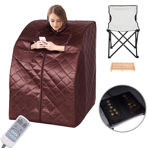 Costway Portable Far Infrared Sauna Spa Full Body Slimming Loss Weight Detox Therapy
