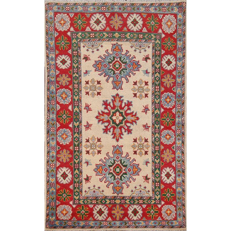Kazak Oriental Foyer Rug Handmade Traditional Wool Carpet - 2'9" x 4'3"