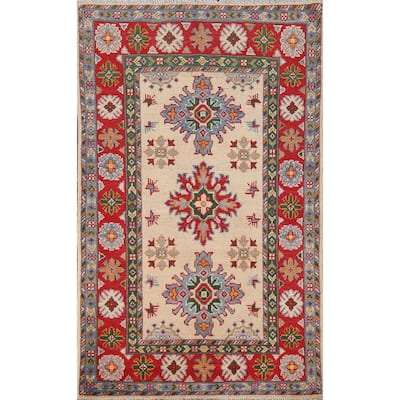 Kazak Oriental Foyer Rug Handmade Traditional Wool Carpet - 2'9" x 4'3"