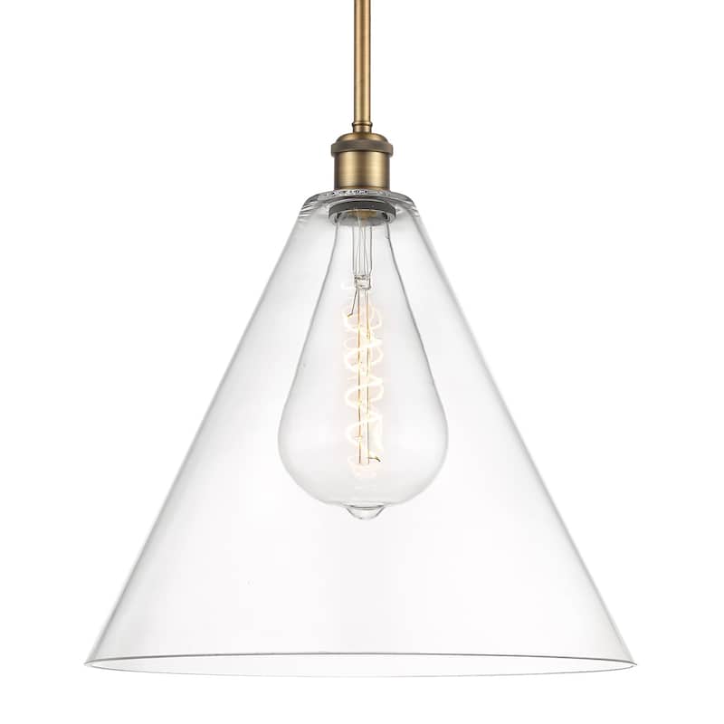Innovations Lighting 516-1S-17-16 Berkshire Pendant Berkshire 16" Wide - Brushed Brass / Clear