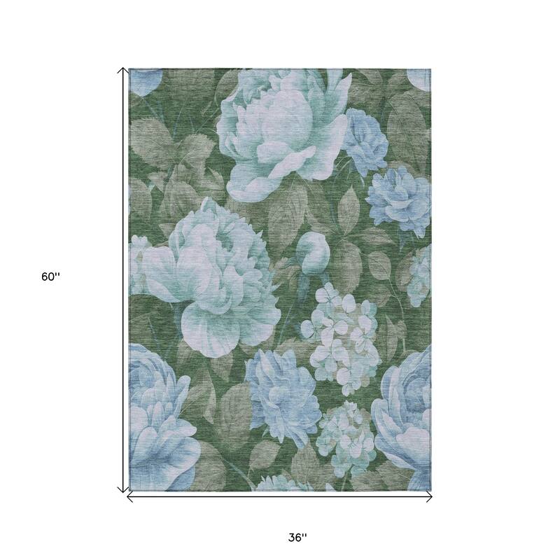 HomeRoots Floral Transitional Rectangle Outdoor Rug