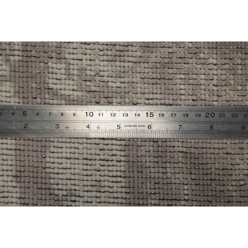 Hand Knotted Oriental Viscose Silk Carpet Modern Pictorial Green Abstract Area Rug - 7' 3'' X 5' 3''