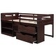 preview thumbnail 5 of 55, Multi-Function Twin Size Wood Loft Bed,Solid Wood Bed with Shelves drawers