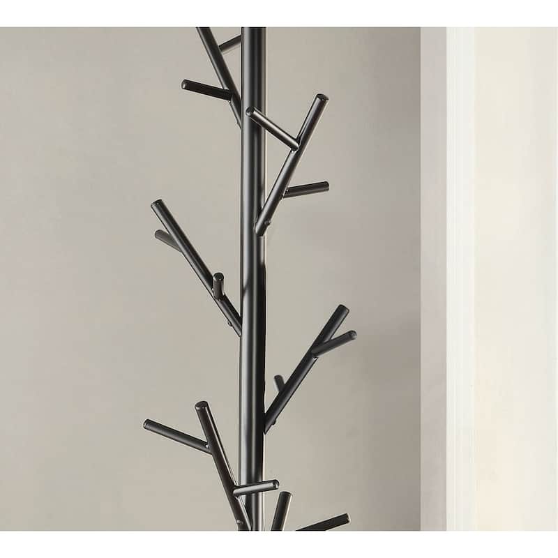 Metal 18-Hook Coat Rack in Black