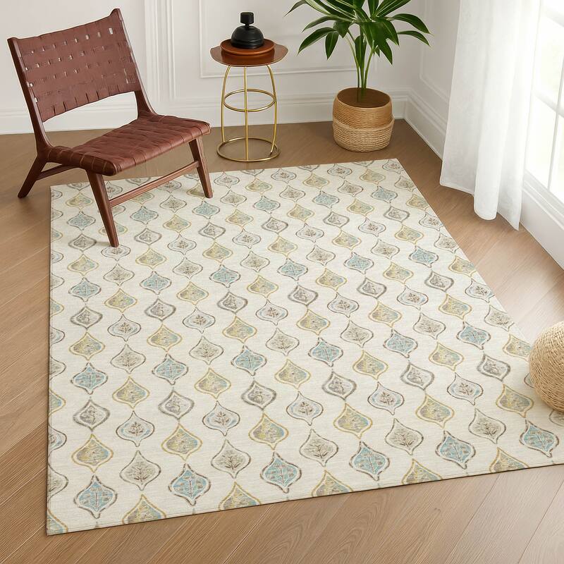 Machine Washable Indoor/ Outdoor Casual Greenwood Chantille Rug