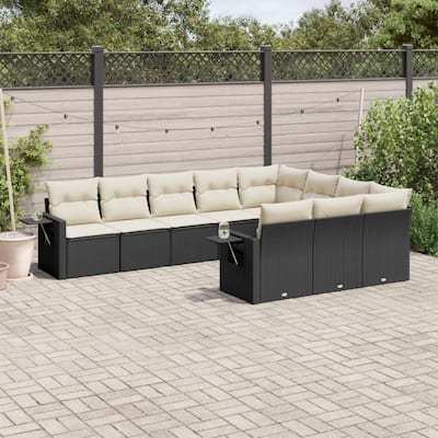 vidaXL Garden Sofa Set Black