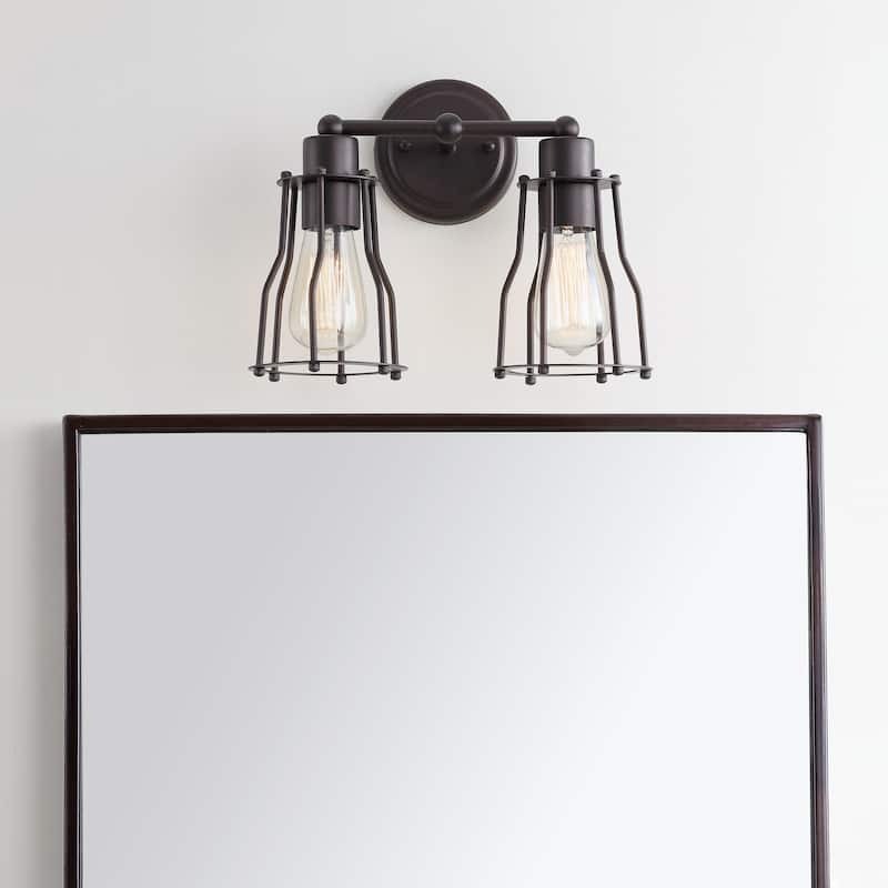 Evelyn Metal Vanity Light, by JONATHAN Y - 2-Light - Oil Rubbed Bronze