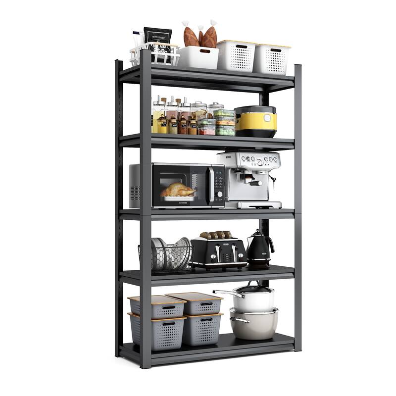 63"H 5 Tier Metal Shelves,2000LBS Heavy Duty Storage Shelves Adjustable Garage Shelf Unit Storage Utility Rack