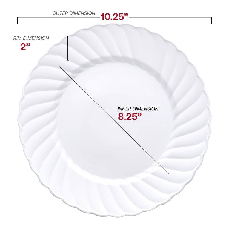 Solid Round Flaired Disposable Plastic Plate Packs - Party Supplies