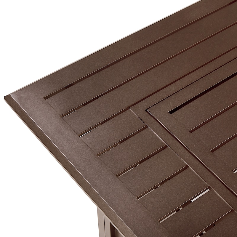 Rectangular 46 in. x 31 in. Aluminum Propane Fire Pit Table, Glass Beads, Two Covers, Lid, 57,000 BTUs - N/A