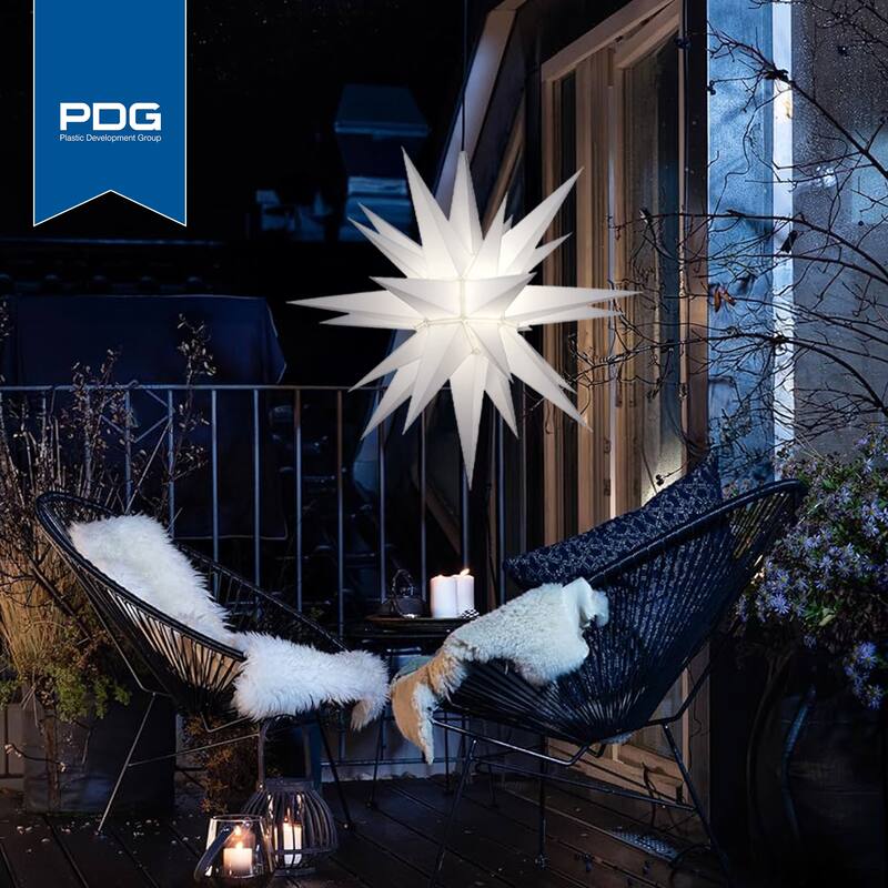 Keystone Holiday Outdoor 21" Prelit Christmas Holiday Star, White - 3.75