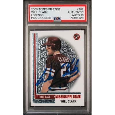 Will Clark 2005 Panini Pristine Signed Card #102 Auto Graded PSA 10 78494720 - 8'6" x 11'6"