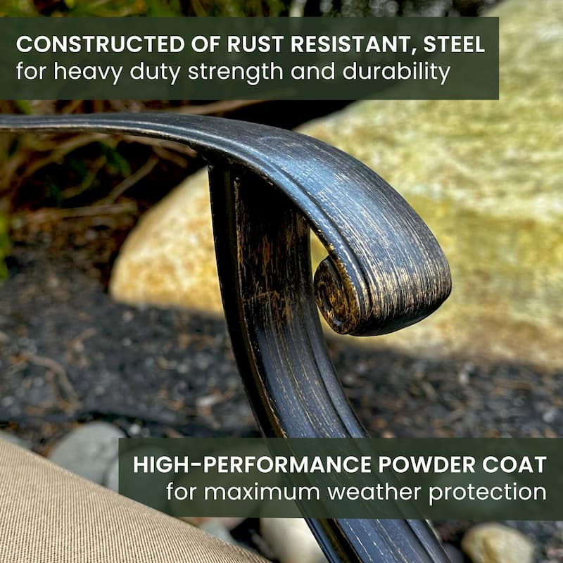 Hanover Traditions 11-Piece Dining Set in Tan with Four Swivel Rockers, Six Dining Chairs, and an Extra-Long Dining Table