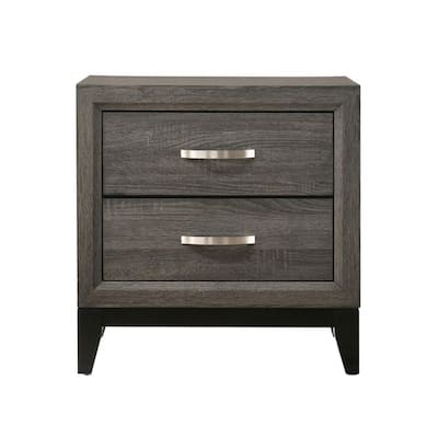 Wooden Nightstand with 2 Drawers