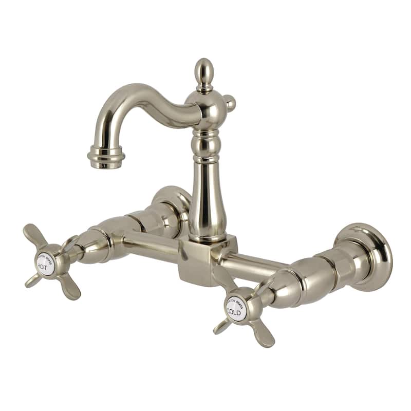 Kingston Brass KS244.BEX Essex 1.8 GPM Wall Mounted Widespread Bridge - Brushed Nickel