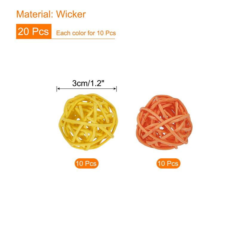 Wicker Rattan Balls 1.2 Inch Rattan Decorative Balls for Home Decor